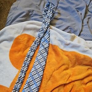 Plaid Blue and Black Men's Tie